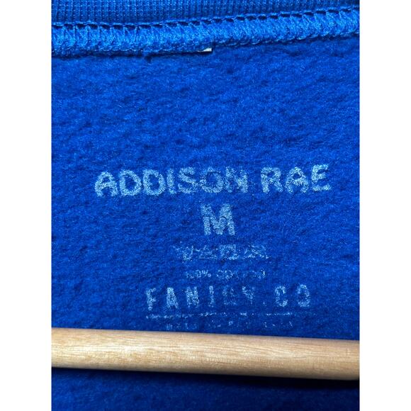 Addison Rae Pouty Face Cobalt Blue Crewneck Sweater Womens Size Medium - Picture 4 of 5